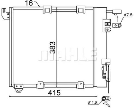 Радіатор кондиціонера Opel Astra G 1.7-2.2DTI 98-05, MAHLE/KNECHT (AC349000S)