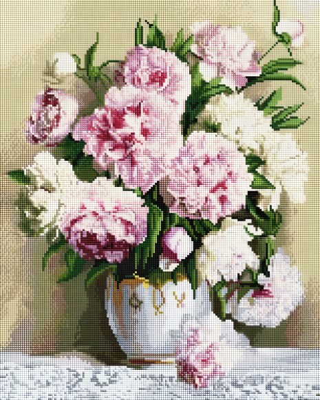 Картинка из алмазной мозаики Пионы 40х50 см от ColorArt SP046 Картинка из алмазной мозаики Пионы 40х50 см от ColorArt SP046