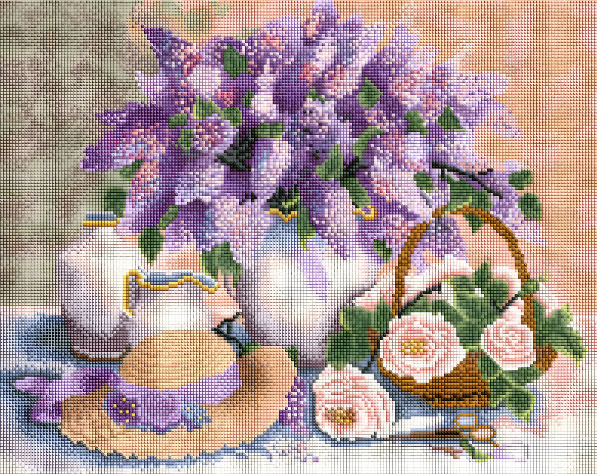 Алмазная мозаика 40х50 см "Сирень" ColorArt SP047 Алмазная мозаика 40х50 см "Сирень" ColorArt SP047