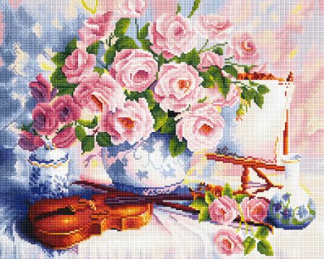 Мозаїка алмазна Троянди і скрипка 40х50 см ColorArt SP050