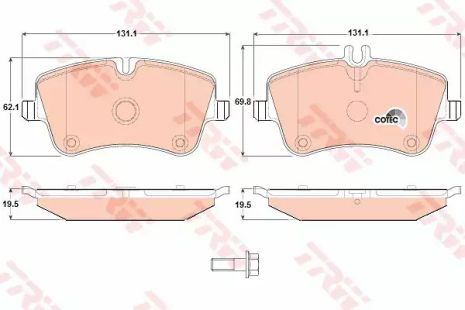 Тормозные колодки дисковые MERCEDES C180/C200/C220/C230/C240/C270/C320/CLK200/SLK200, TRW (GDB1413)