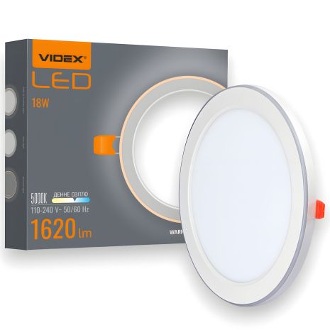 Точечный светильник с декоративной подсветкой 18W+6W 5000K+2700K VIDEX VL-DL4R-1852 встраиваемый круглый - Эффективное и стильное освещение Точечный светильник с декоративной подсветкой 18W+6W 5000K+2700K VIDEX VL-DL4R-1852 встраиваемый круглый - Эффективное и стильное освещение