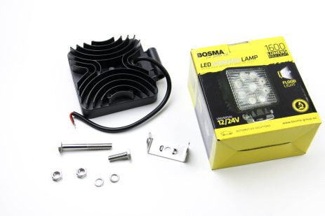 Фара додаткова WORK LED LAMP 12/24 V 9XLED EPISTAR 3W 1600 LM 60° квадратна (1 шт.), BOSMA (6100
