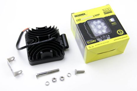 Фара додаткова WORK LED LAMP 12/24V 9XLED EPISTAR 3W 1600 LM 30° квадратна (1 шт), BOSMA (6155)