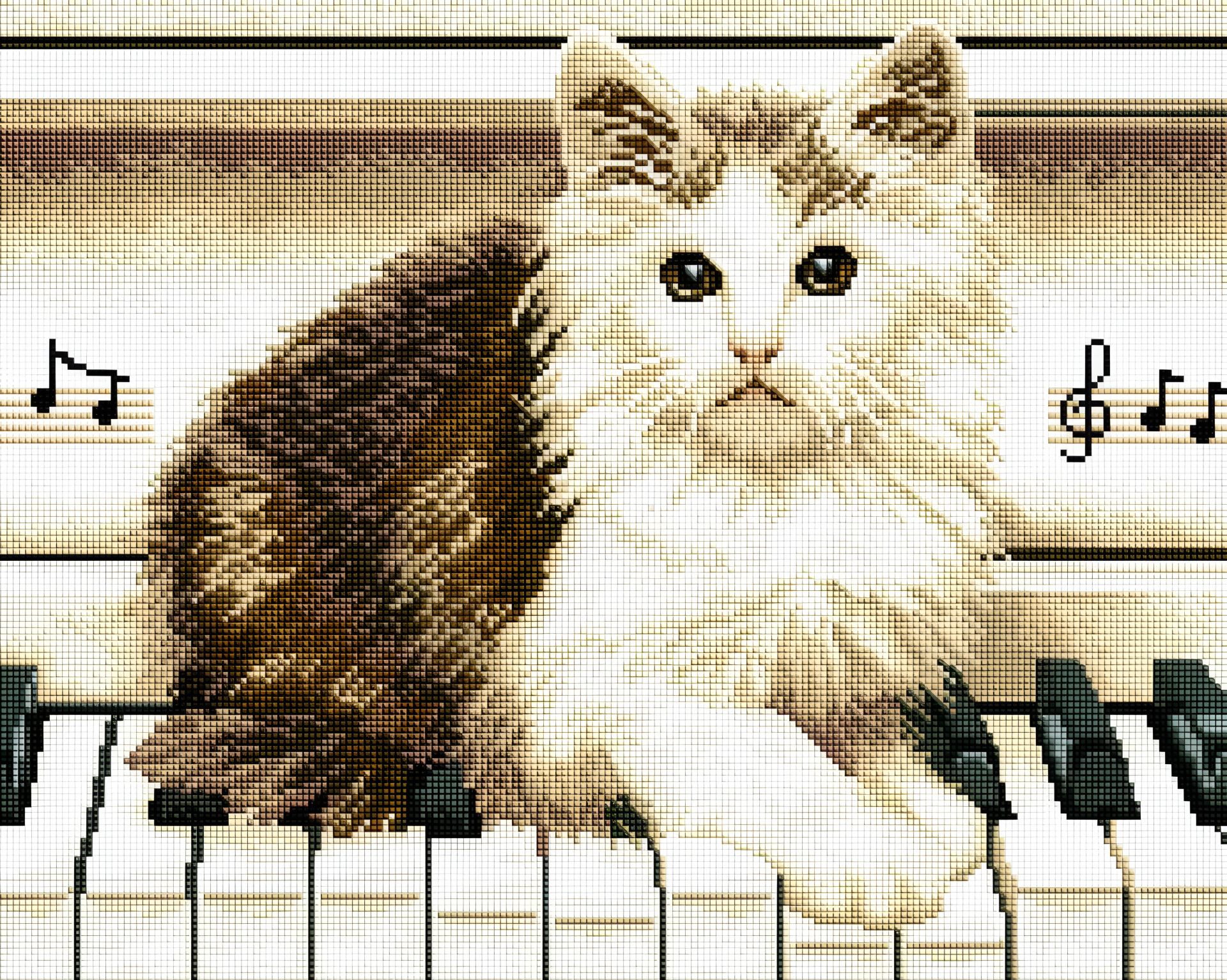 Алмазная мозаика "Котик на рояле" 40х50 см ColorArt SP056 Алмазная мозаика "Котик на рояле" 40х50 см ColorArt SP056