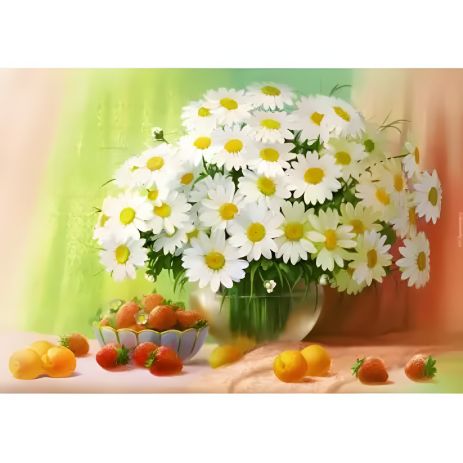 Букет ромашок алмазна мозаїка 40х50 см ColorArt SP051