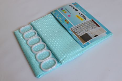 Бірюзова шторка для ванної 180x180 см однотонная Бірюзова шторка для ванної 180x180 см однотонная