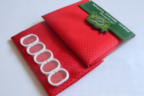 Однотонная красная шторка для ванны 180x180 см Однотонная красная шторка для ванны 180x180 см