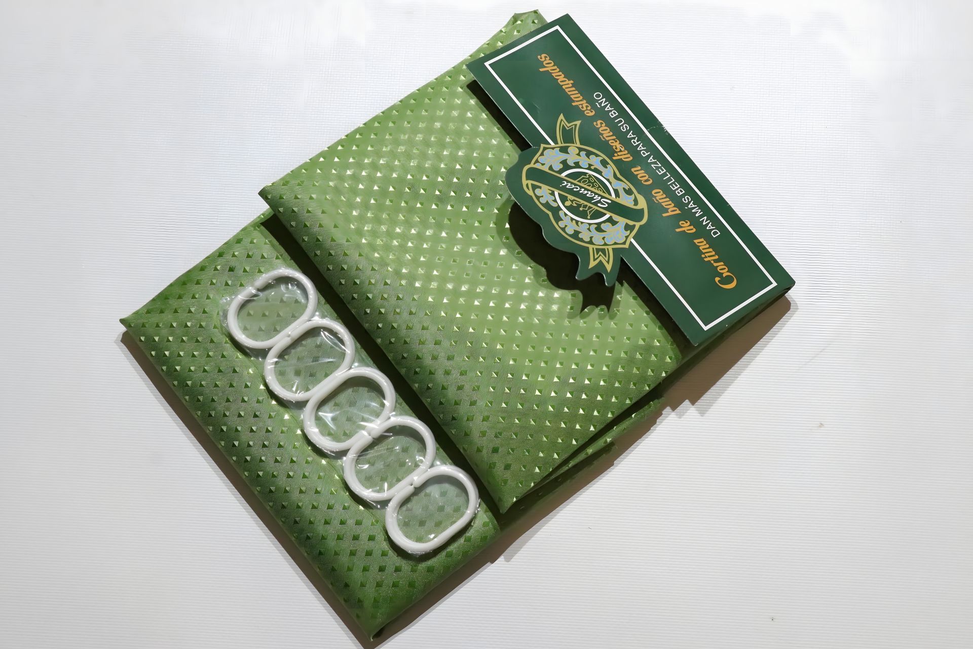 Однотонна темно-зелена шторка для ванної 180x180 см Однотонна темно-зелена шторка для ванної 180x180 см