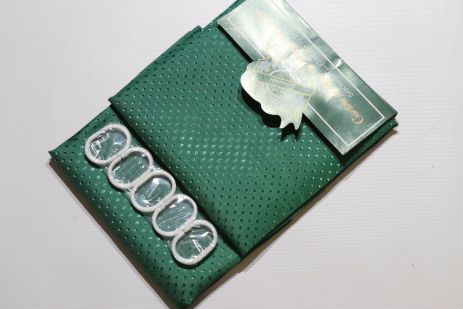 Однотонна темно-зелена шторка для ванної 180x180 см