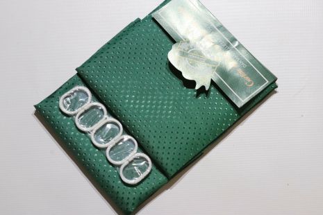 Однотонна темно-зелена шторка для ванної 180x180 см