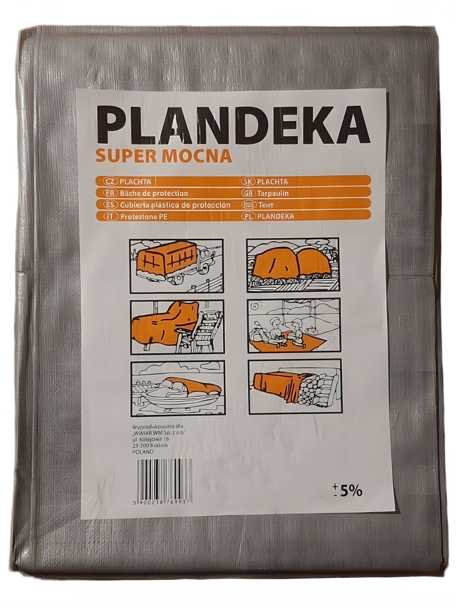 Тент Пландека Тарпаулін 3x3м Super Mocna захисний (160г/м2) (Wimar) Польща з люверсами Тент Пландека Тарпаулін 3x3м Super Mocna захисний (160г/м2) (Wimar) Польща з люверсами