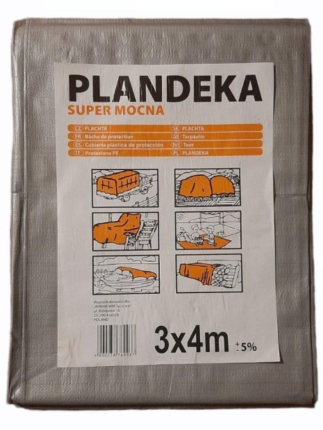 Тент Пландека Тарпаулін 3x4м Super Mocna захисний (160г/м2) (Wimar) Польща з люверсами