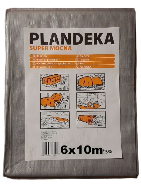 Тент Пландека Тарпаулін 6x10м Super Mocna захисний (160г/м2) (Wimar) Польща з люверсами TarpCover