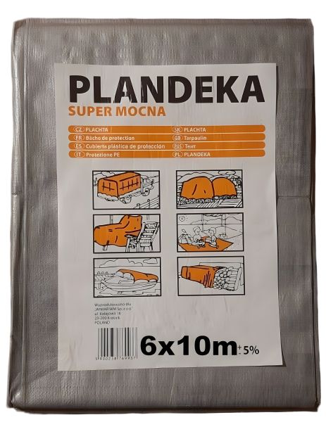 Тент Пландека Тарпаулін 6x10м Super Mocna захисний (160г/м2) (Wimar) Польща з люверсами TarpCover
