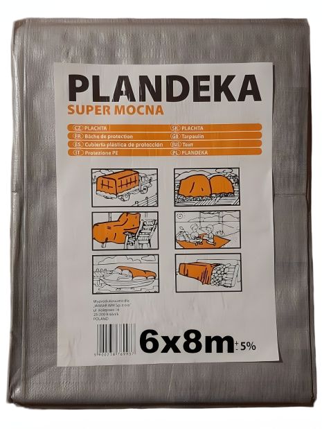 Тент Пландека Тарпаулін 6x8м Super Mocna захисний (160г/м2) (Wimar) Польща з люверсами