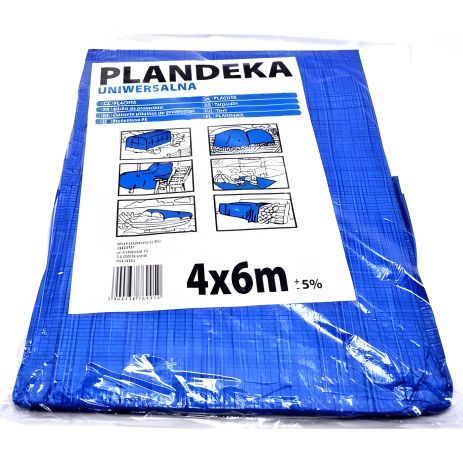 Захисний тент з люверсами (Польща) Пландека Тарпаулін 4x6м (60г/м) (Wimar)