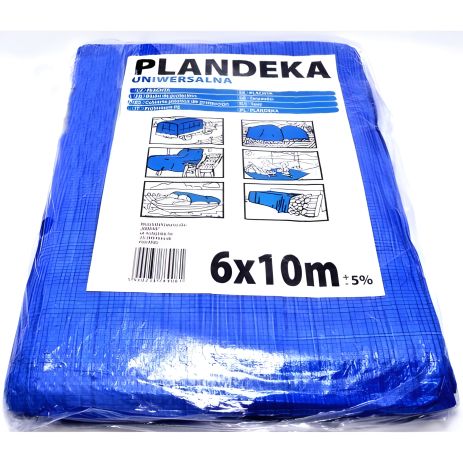 Пландека Тарпаулин 6x10м защитная (60г/м2), с люверсами, Wimar Польша