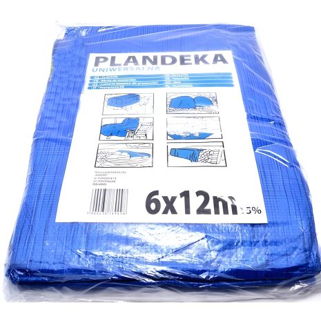 Захисний тент-пландека Тарпаулін 6x12м (60г/м2) з люверсами, Wimar Польща
