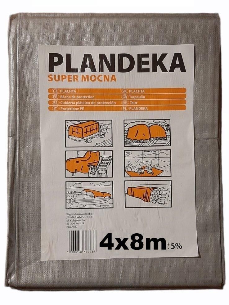 Тент Пландека Тарпаулін 4x8м Super Mocna захисний (160г/м2) (Wimar) Польща з люверсами Тент Пландека Тарпаулін 4x8м Super Mocna захисний (160г/м2) (Wimar) Польща з люверсами