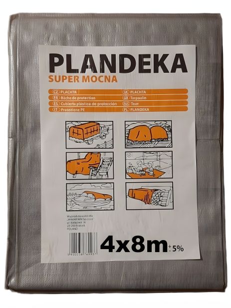 Тент Пландека Тарпаулін 4x8м Super Mocna захисний (160г/м2) (Wimar) Польща з люверсами Тент Пландека Тарпаулін 4x8м Super Mocna захисний (160г/м2) (Wimar) Польща з люверсами
