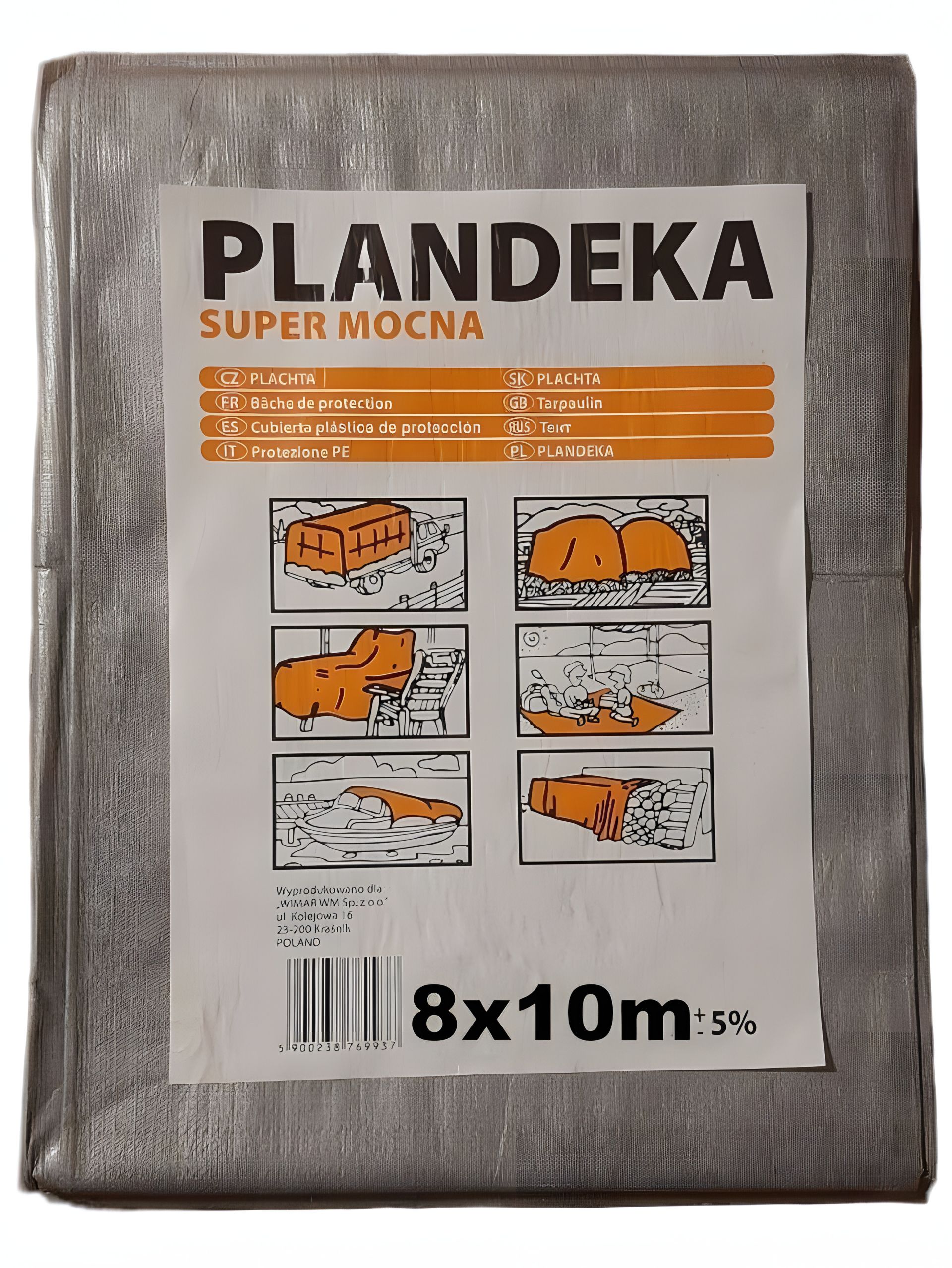 Тент Пландека Тарпаулін 8x10м Super Mocna захисний (160г/м2) (Wimar) Польща з люверсами Тент Пландека Тарпаулін 8x10м Super Mocna захисний (160г/м2) (Wimar) Польща з люверсами