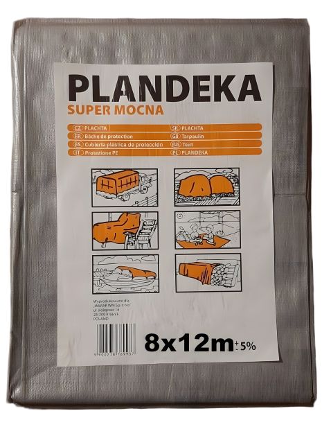 Захисний тент Пландека Тарпаулін 8x12м Super Mocna (160г/м2) (Wimar) з люверсами, Польща Захисний тент Пландека Тарпаулін 8x12м Super Mocna (160г/м2) (Wimar) з люверсами, Польща