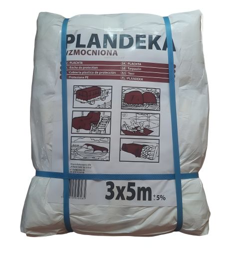 Тент Пландека Тарпаулін (Wimar) білий захисний 3x5м (90г/м2) Польща з люверсами