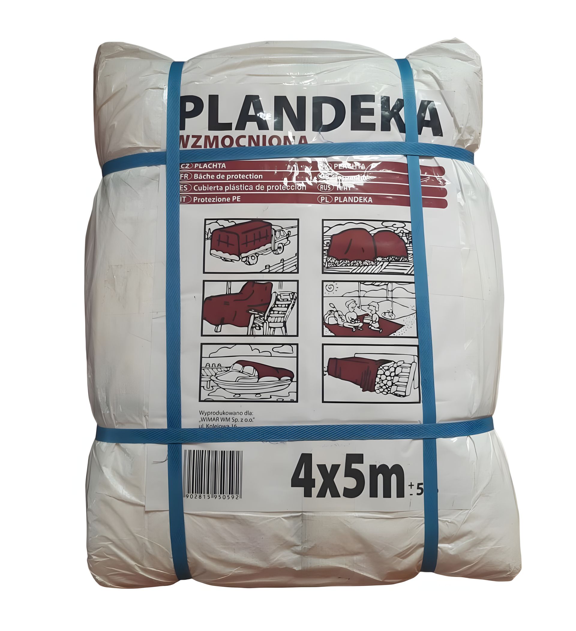 Защитный тент Пландека Тарпаулин, 4x5 м, белый (90г/м2), Wimar, Польша, с люверсами Защитный тент Пландека Тарпаулин, 4x5 м, белый (90г/м2), Wimar, Польша, с люверсами