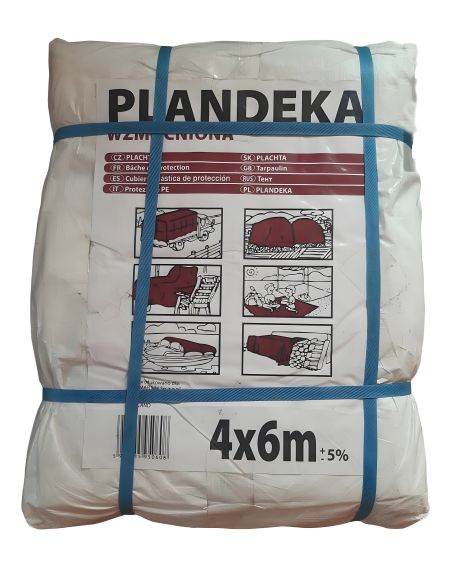 Тент Пландека Тарпаулин 4x6м защитный (90г/м2) белый (Wimar) Польша с люверсами