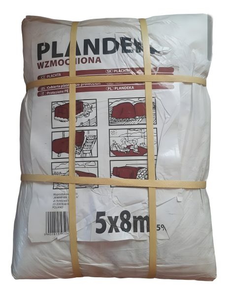 Тарпаулін захисний тент 5x8м Пландека (90г/м2) білий з люверсами, Wimar Польща