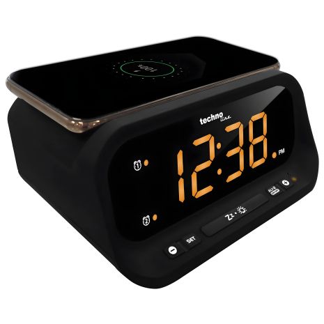 Настільний годинник Technoline WT477 з зарядкою Wireless Mobile Charging Black (WT477)