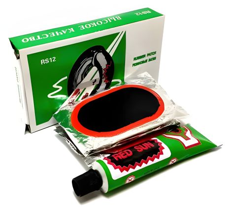 Аптечка для ремонту велокамер і шин Red Sun RS12 (клей, латки, ремкомплект)