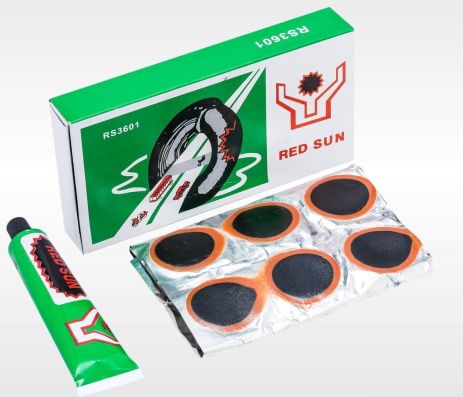 Аптечка Red Sun RS3601 для ремонту велокамер і шин, клей, латки, ремкомплект