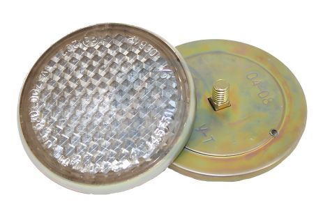 Білий катафот круглий на гайці