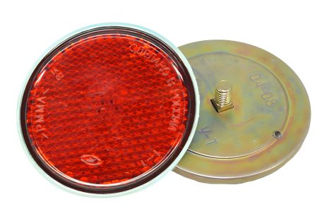 Круглий червоний катафот на гайці