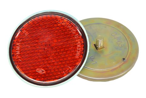 Круглий червоний катафот на гайці