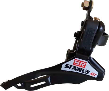 Передний переключатель Sunrun 28.6mmFD-QD-35A, нижняя тяга, черный