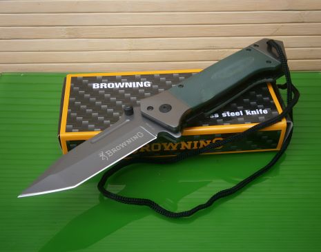 Нож складной Browning US Tanto G10 Liner-Lock Assist оливковый 22 см