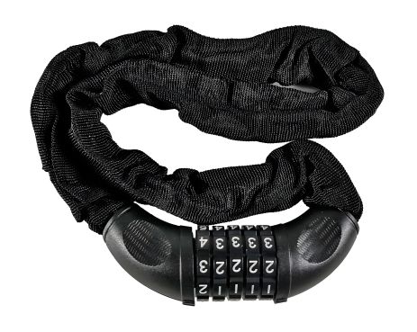 Противоугонный замок в чехле 6X1000 мм, ключ-код, чёрный Противоугонный замок в чехле 6X1000 мм, ключ-код, чёрный