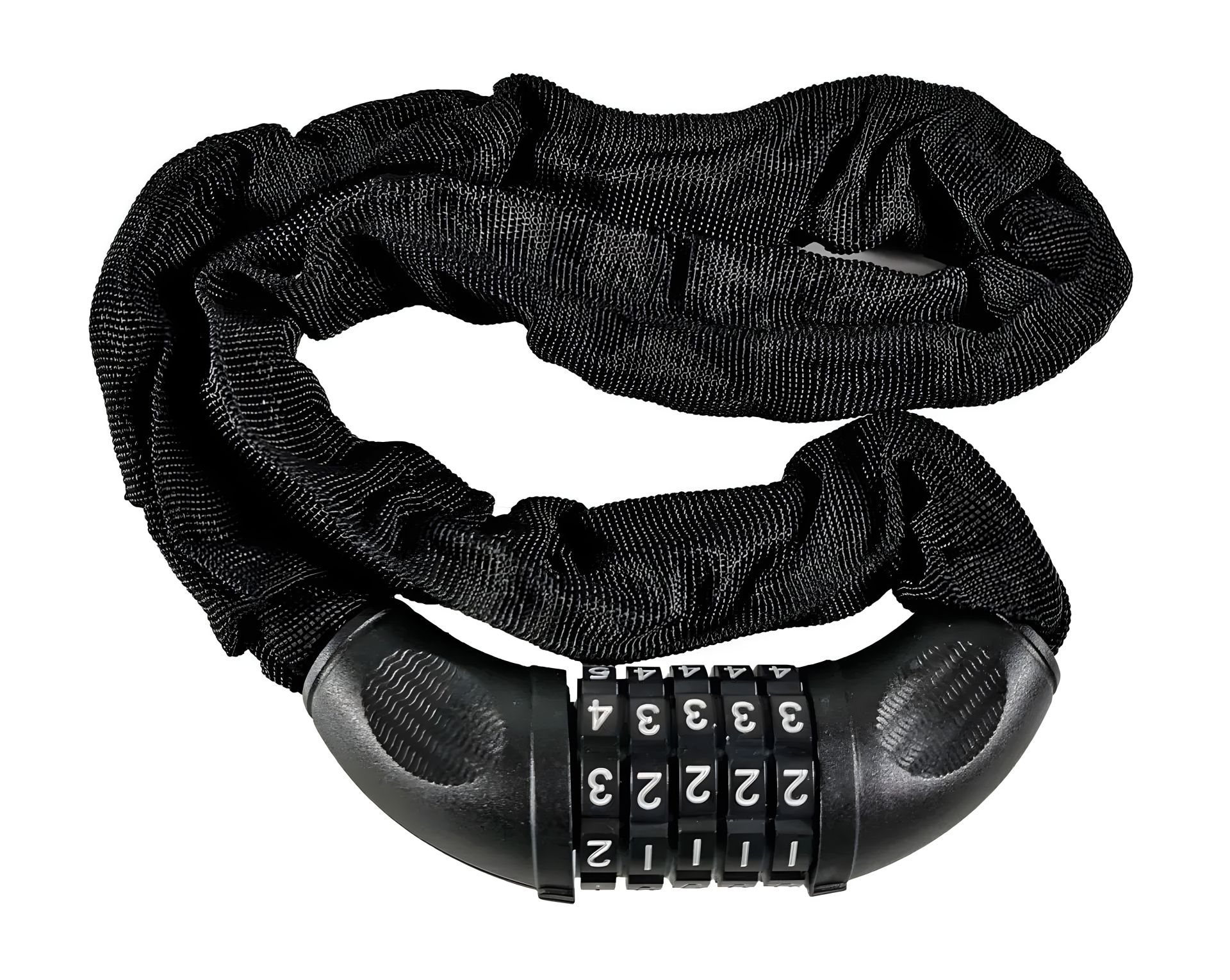 Протиугінний замок у чохлі 6X1000 мм, ключ-код, чорний Протиугінний замок у чохлі 6X1000 мм, ключ-код, чорний