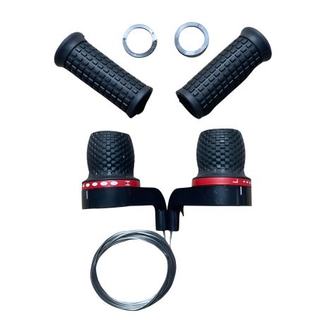 Ручка перемикання швидкостей 3*7 K-30 чорна з тросами та грипсами