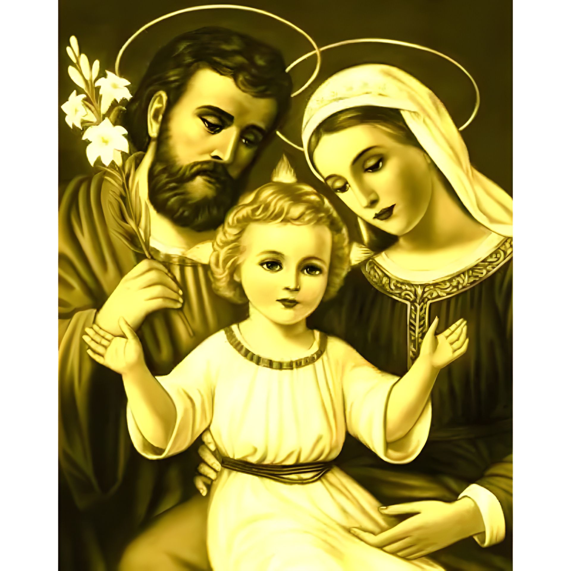 Алмазна мозаїка Ікона Свята родина в золотистих кольорах 40x50 см, ColorArt Алмазна мозаїка Ікона Свята родина в золотистих кольорах 40x50 см, ColorArt