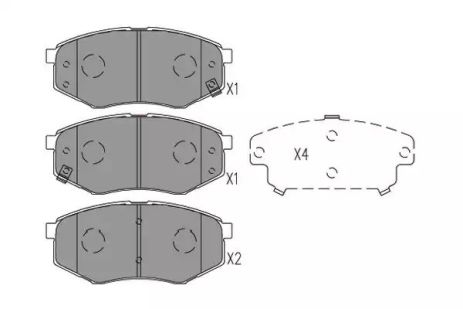 Колодки передние тормозные Hyundai ix20/Sonata/Soul II 10-, KAVO PARTS (KBP4025)