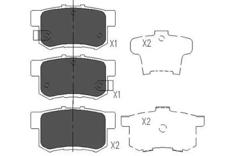 Колодки задні гальмівні Accord/Civic/CR-V/FR-V 90-, KAVO PARTS (KBP2009)