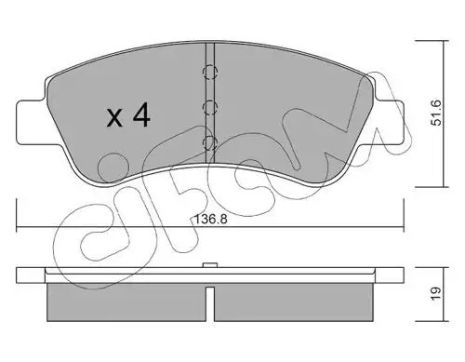 Колодки передние тормозные Citroen Berlingo /С3/С4/1.0-2.0 03-, CIFAM (8223270)