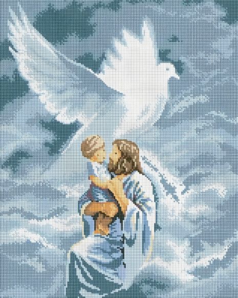 Ікона "Голуб миру" алмазна мозаїка 40х50 см, ColorArt SP072