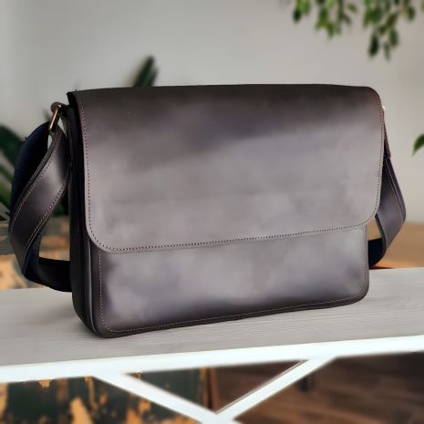 Сумка-месенджер для документів А4, шкіряна, коричнева GS Сумка-месенджер для документів А4, шкіряна, коричнева GS
