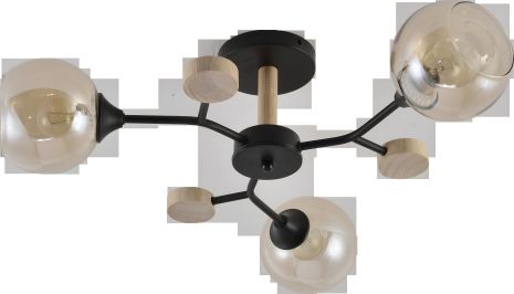 Декоративна люстра IS XA1501/3 BK+WOOD