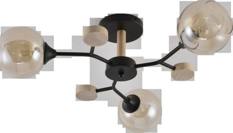 Декоративная люстра IS XA1501/3 BK+WOOD